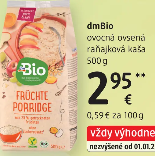 DmBio ovocná ovsená raňajková kaša