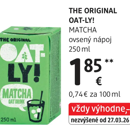 Oatly ovsený nápoj Matcha