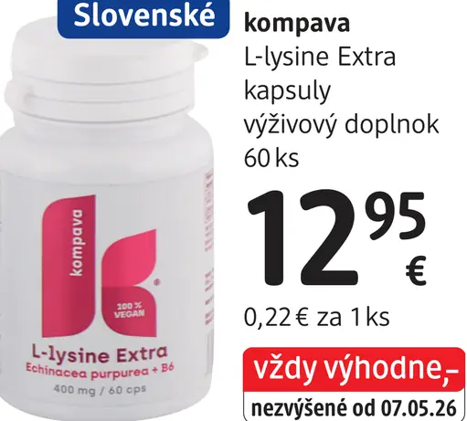 Kompava L-Lysine Extra kapsuly