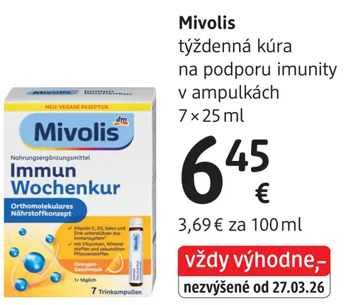 Mivolis Immun Wochenkur kúra na podporu imunity v ampulkách