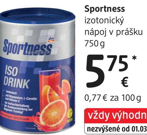 Sportness izotonický nápoj v prášku