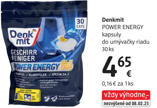 Denkmit Power Energy kapsuly do umývačky riadu