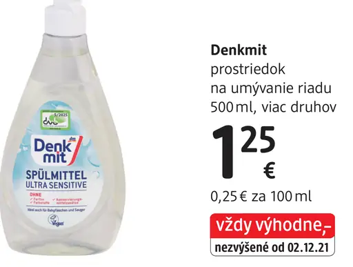 Denkmit prostriedok na umývanie riadu – rôzne druhy