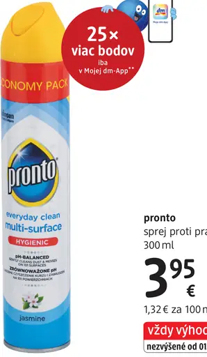 Pronto sprej proti prachu multi-surface, vôňa jasmine
