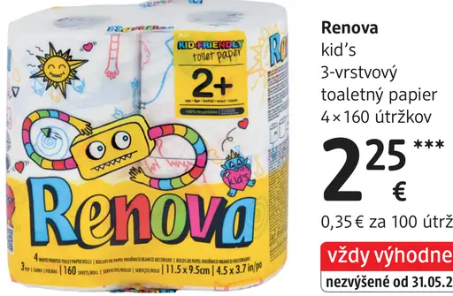 Renova Kid’s Friendly 3-vrstvový toaletný papier