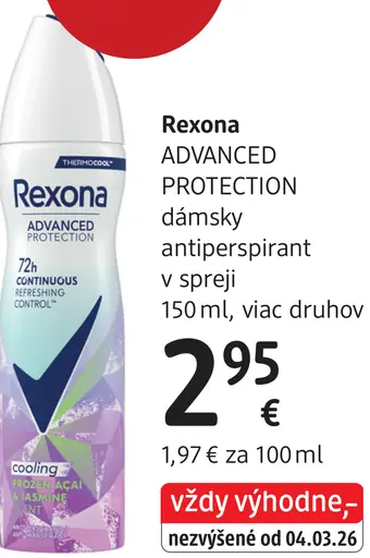 Rexona ADVANCED PROTECTION dámsky antiperspirant v spreji