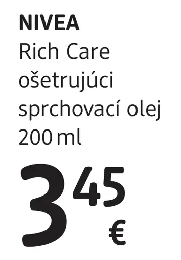 Nivea Rich Care ošetrujúci sprchovací olej
