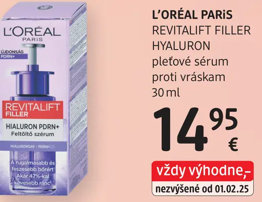 L’Oréal Paris Revitalift Filler Hyaluron pleťové sérum proti vráskam