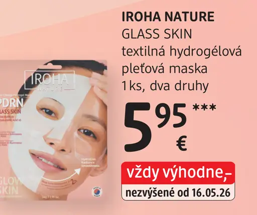 Iroha Nature Glass Skin textilná hydrogelová pleťová maska