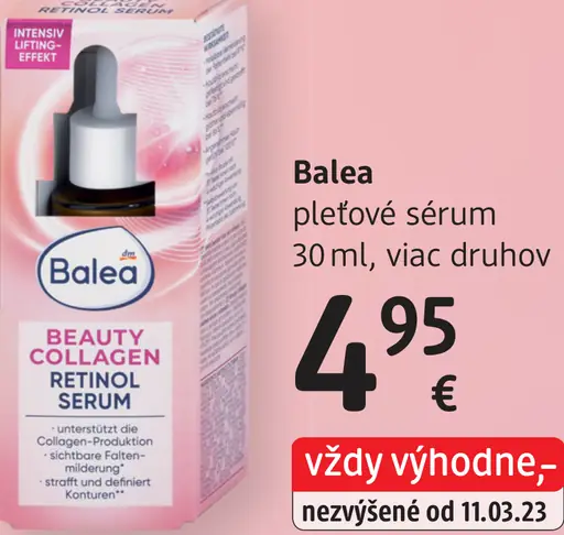 Balea Beauty Collagen Retinol pleťové sérum