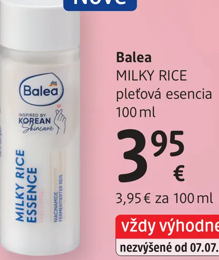 Balea Milky Rice pleťová esencia