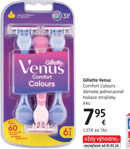 Gillette Venus Comfort Colours dámske jednorazové holiace strojčeky
