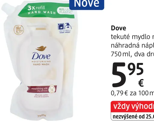 Dove tekuté mydlo na ruky, náhradná náplň