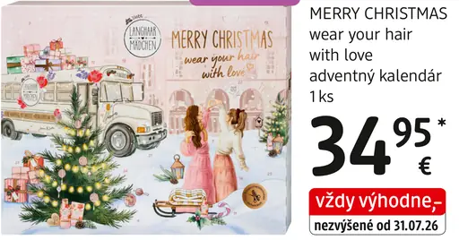 Langhaarmädchen Merry Christmas adventný kalendár na vlasy