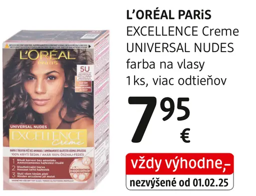 L'Oréal Paris Excellence Creme Universal Nudes permanentná farba na vlasy 4 U Hnedá