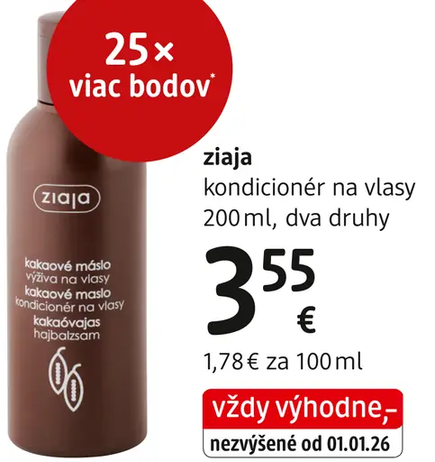Ziaja kakaové maslo kondicionér na vlasy