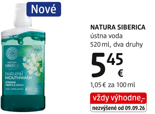 Natura Siberica ústna voda, dva druhy