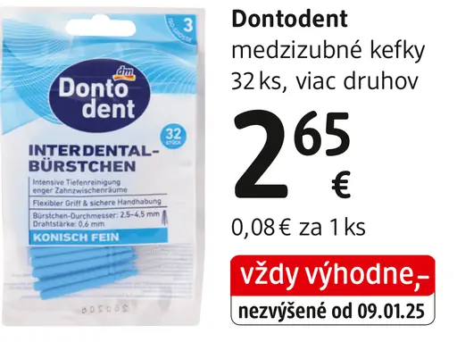 Dontodent medzizubné kefky, viac druhov