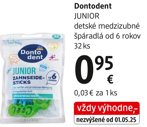Dontodent JUNIOR detské medzizubné špáradlá