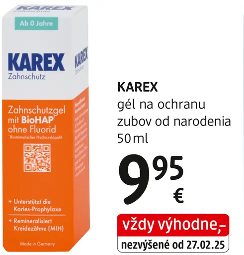 Karex detský gél na ochranu zubov od narodenia