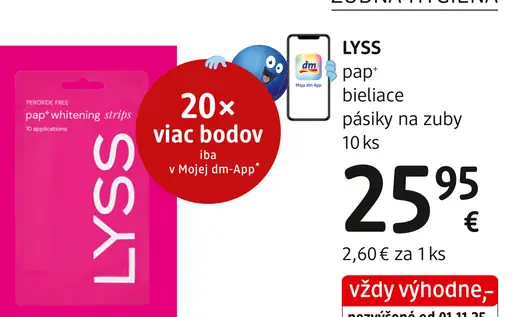 LYSS pap+ bieliace pásiky na zuby