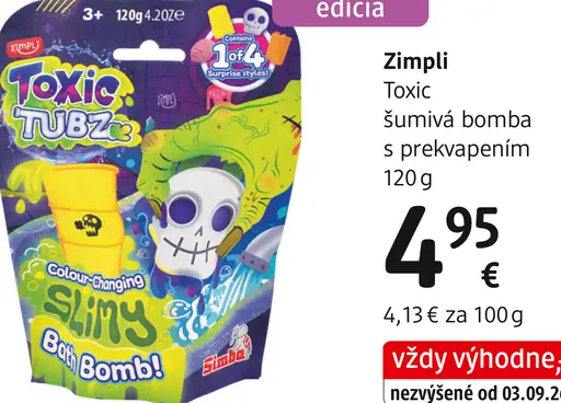 Zimpli Toxic šumivá bomba s prekvapením