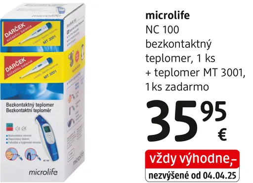 Microlife NC 100 bezkontaktný teplomer + teplomer MT 3001