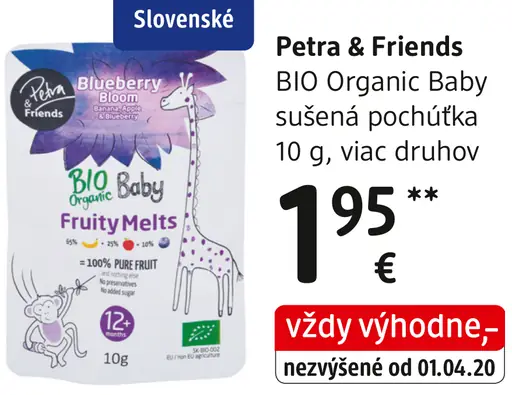 Petra & Friends BIO Organic Baby sušená pochúťka
