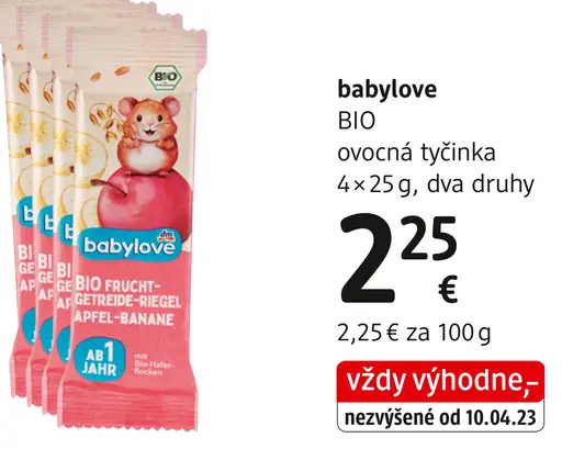 Babylove BIO ovocná-obilninová tyčinka