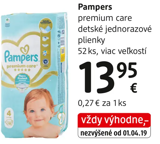 Pampers premium care detské plienky