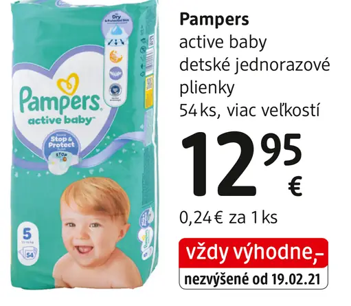 Pampers Active Baby detské jednorazové plienky