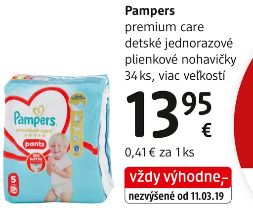 Pampers premium care detské plienkové nohavičky