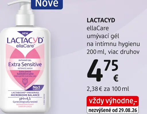 Lactacyd ellaCare umývací gél na intímnu hygienu