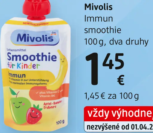 Mivolis Immun smoothie, dva druhy