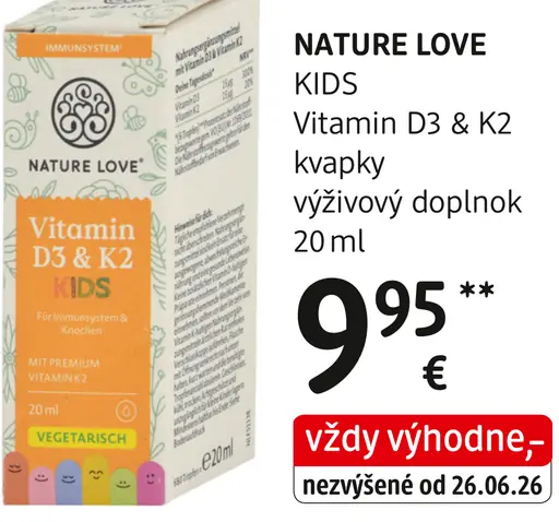 Nature Love Kids Vitamin D3 & K2 kvapky