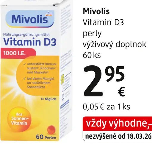 Mivolis Vitamin D3 perly
