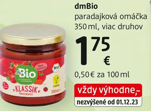 DmBio paradajková omáčka