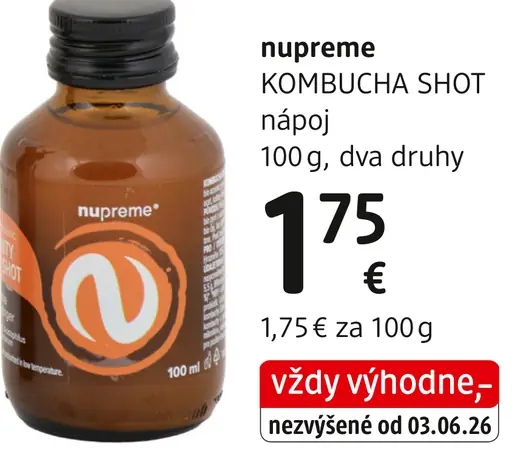 Nupreme kombucha shot nápoj