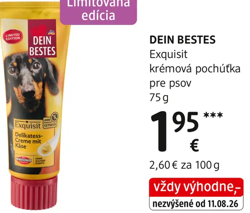 Dein Bestes Exquisit krémová pochúťka pre psov