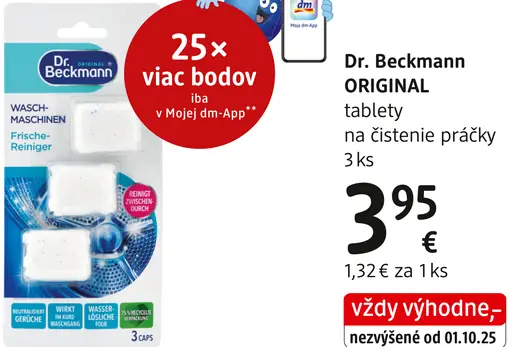 Dr. Beckmann Tablety na čistenie práčky