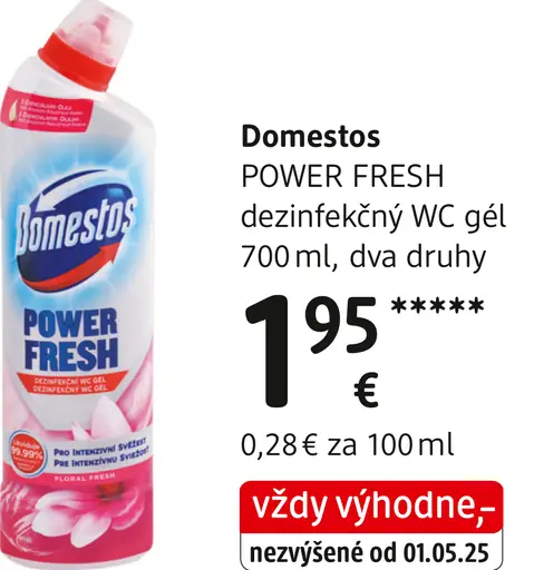 Domestos Power Fresh dezinfekčný WC gél