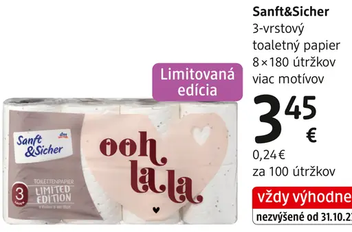 Sanft&Sicher toaletný papier, limitovaná edícia Ooh la la