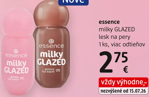 Essence milky GLAZED lesk na pery
