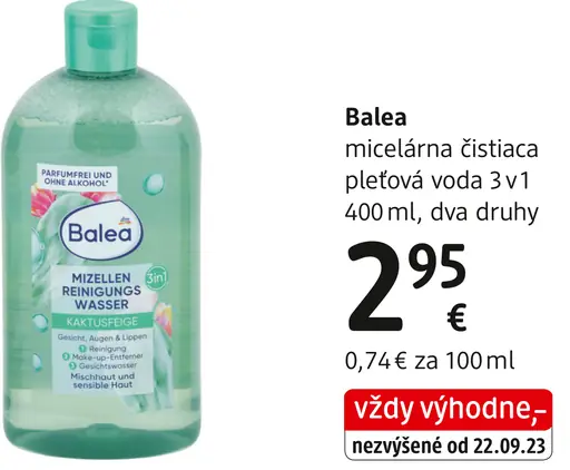 Balea micelárna čistiaca pleťová voda 3v1