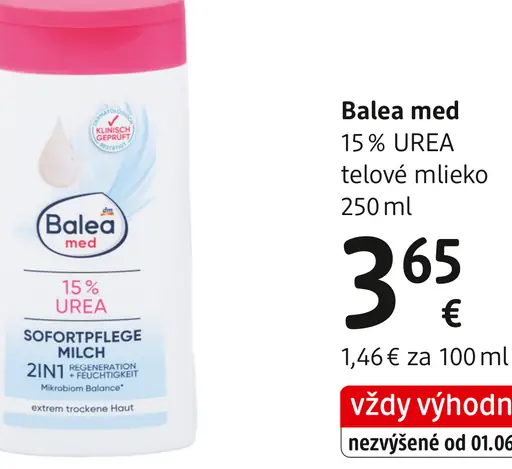 Balea med 15 % UREA telové mlieko