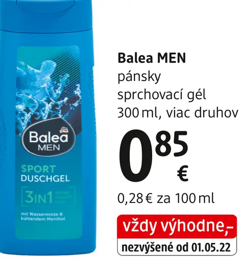 Balea MEN Sport pánsky sprchovací gél 3 v 1