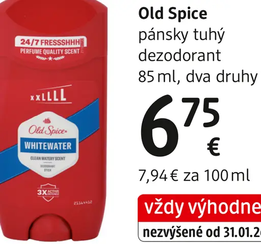 Old Spice Whitewater pánsky tuhý dezodorant