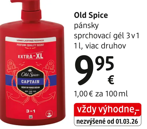 Old Spice Captain pánsky sprchovací gél 3 v 1