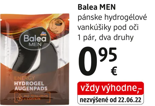 Balea MEN pánske hydrogelové vankúšiky pod oči