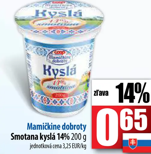 Smotana kyslá 14%